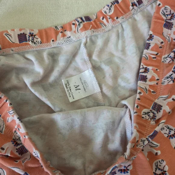 Roller Rabbit Lulu Shorts Set Wolf Coyote Cactus Pajamas Medium Horses Pink - Picture 10 of 13